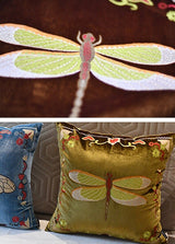 Luxury Velvet Flying Dragonfly Retro Inspired Pillow Cover,Embroidery Pillow Covers, Decorative Pillows, Housewarming gift