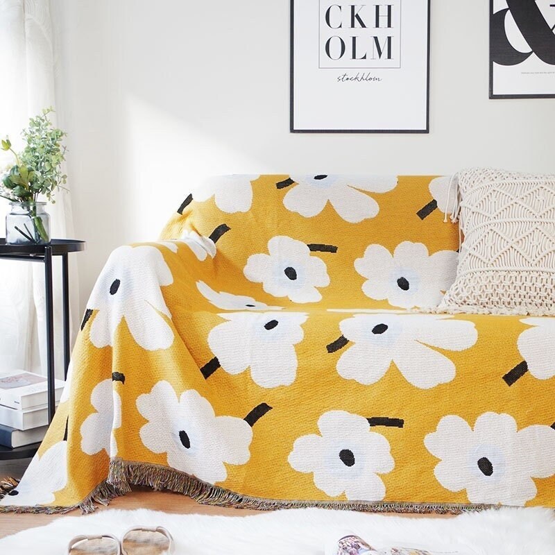 Daisy Throw Blanket sofa blanket tapestry decoration blanket,jacquard blanket sofa blanket,Cozy Nap Throw Blanket,Housewarming gift.