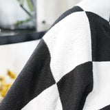 Checkerboard Pattern Black Sofa Cloth Decorative Sofa Cover,Double-Sided Use Sofa Throw Blanket,large size, Gift for Home