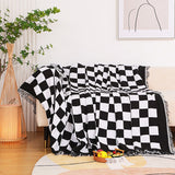 Checkerboard Pattern Black Sofa Cloth Decorative Sofa Cover,Double-Sided Use Sofa Throw Blanket,large size, Gift for Home