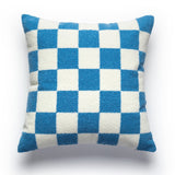 Checkerboard Pattern Canvas Embroidered Texture Pillowcases, Embroidered Cushion Pillows, Decorative Pillows, Housewarming Gifts.