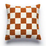 Checkerboard Pattern Canvas Embroidered Texture Pillowcases, Embroidered Cushion Pillows, Decorative Pillows, Housewarming Gifts.