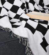 Checkerboard Pattern Black Sofa Cloth Decorative Sofa Cover,Double-Sided Use Sofa Throw Blanket,large size, Gift for Home
