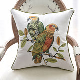 Canvas cotton embroidery parrot embroidery cushion cover,Embroidery Pillow Covers, Decorative Pillows, Housewarming gift