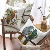 Canvas cotton embroidery parrot embroidery cushion cover,Embroidery Pillow Covers, Decorative Pillows, Housewarming gift