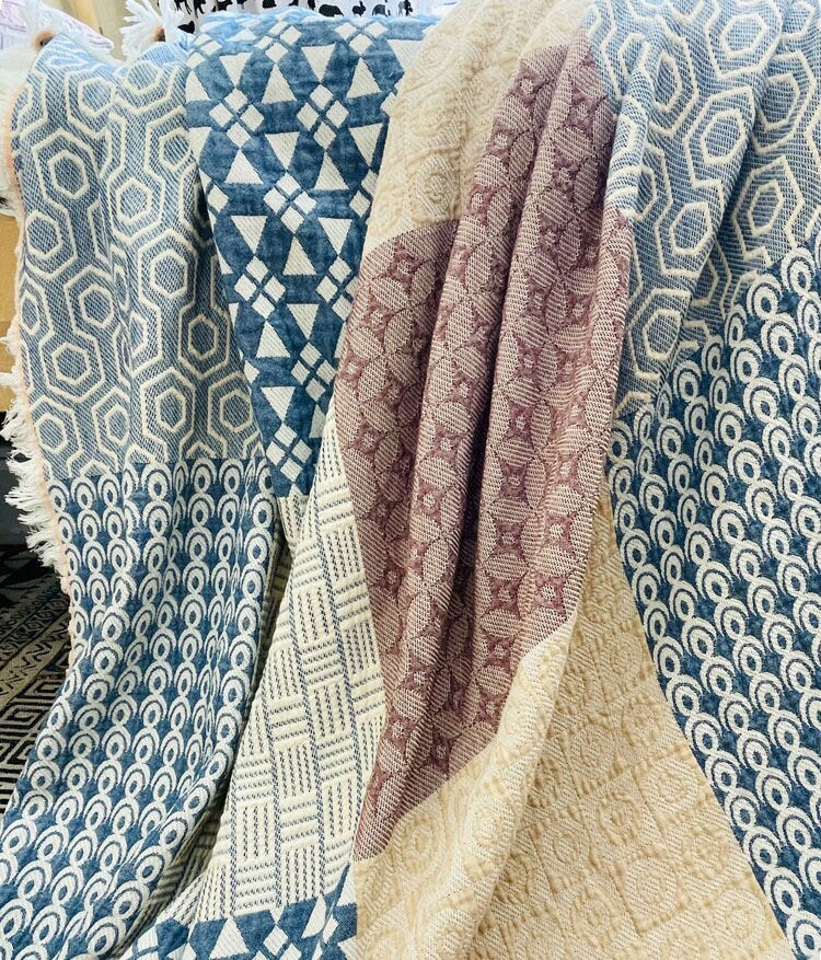 Cotton Blanket with tassel,cotton bedcover Sofa Blanket,Tassel Decorative King Size Bed Woven Cotton Blanket for summer,Housewarming gift