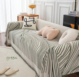 Multi-line chenille jacquard tassels bedcover sofa blanket, Couch bedspread nap blanket throw,Gift for Home, Decor