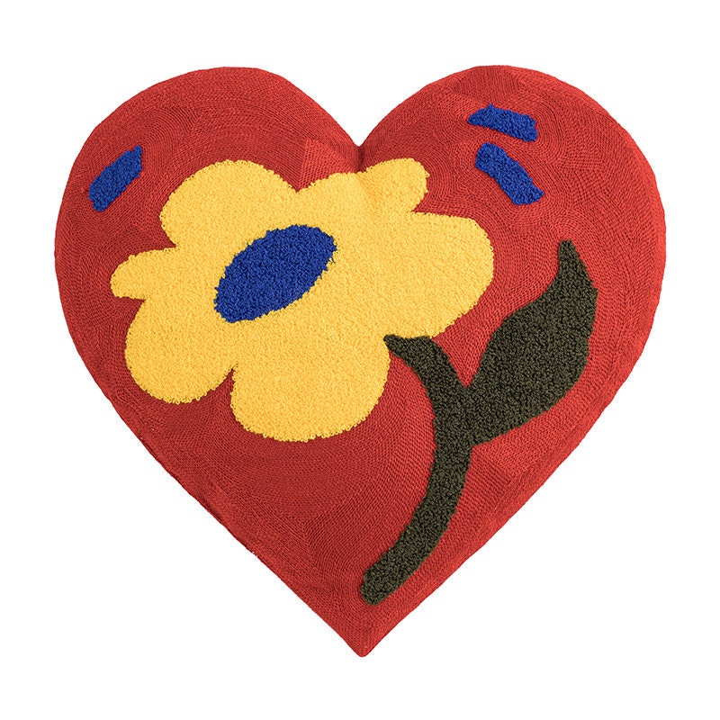 Flower embroidery pillow heart pillow cushion with filling,Embroidered cushion pillows, Home decorative pillows, Housewarming gifts.