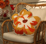 Flower shaped embroidery pillow cushion with filling, Velvet Embroidered cushion pillows, Home decorative pillows, Housewarming gifts.