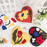 Flower embroidery pillow heart pillow cushion with filling,Embroidered cushion pillows, Home decorative pillows, Housewarming gifts.