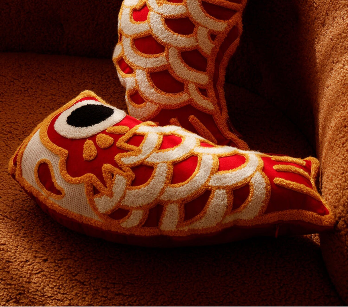 Embroidery traditional Chinese lucky koi fish pillows, folk art, soft toys, children's gifts,Decorative Pillows, Housewarming gift