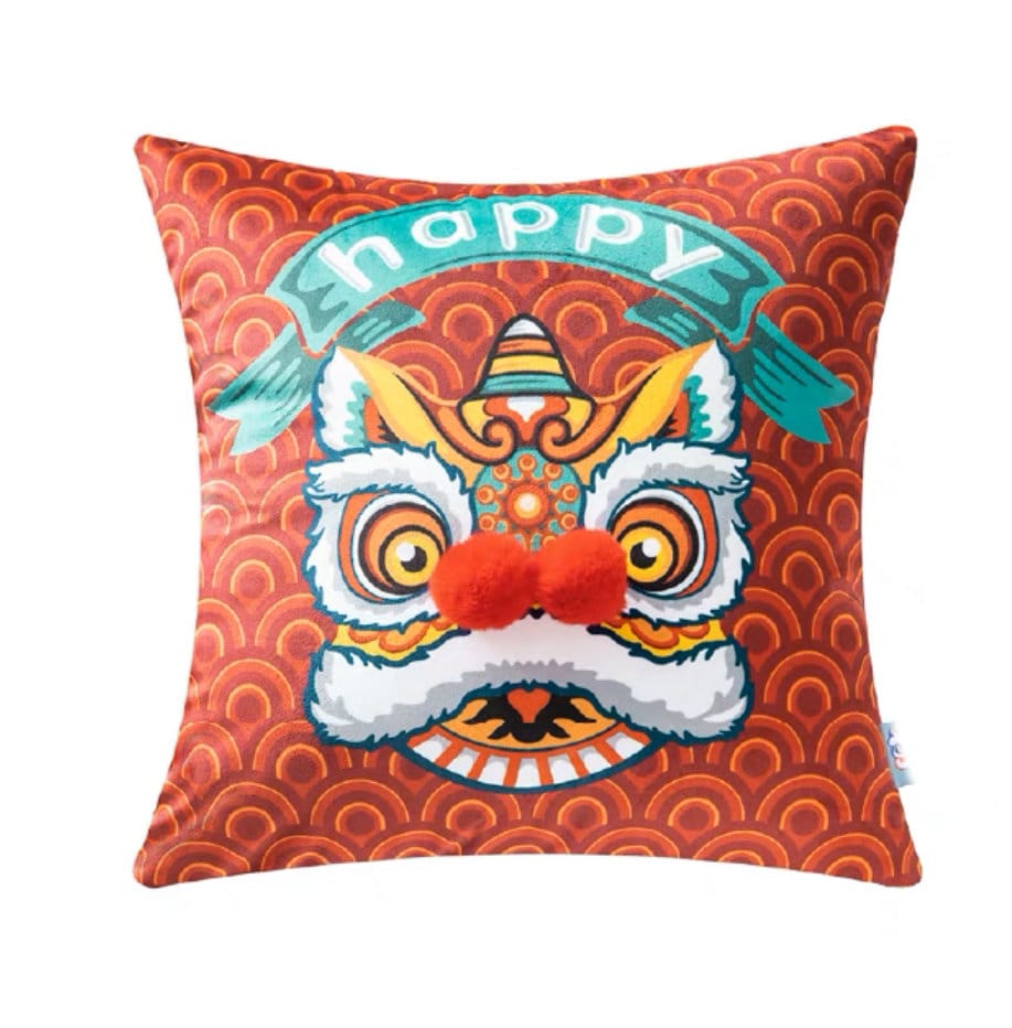 Embroidery traditional Chinese lucky lion pillows, folk art, soft toys, children's gifts,Decorative Pillows, Housewarming gift