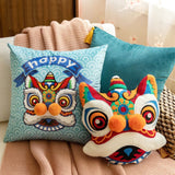 Embroidery traditional Chinese lucky lion pillows, folk art, soft toys, children's gifts,Decorative Pillows, Housewarming gift