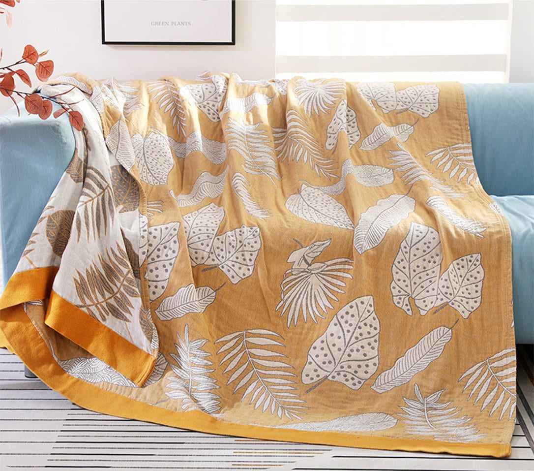 Cotton Bedcover Sofa Blanket, Double-sided use,Decorative Bed Woven Cotton Blanket Throw,Decorative blanket,Housewarming gift.