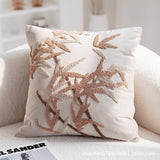 Velour Orchid Embroidery Cushion Cover 18x18",Decorative Pillows,Housewarming gift.