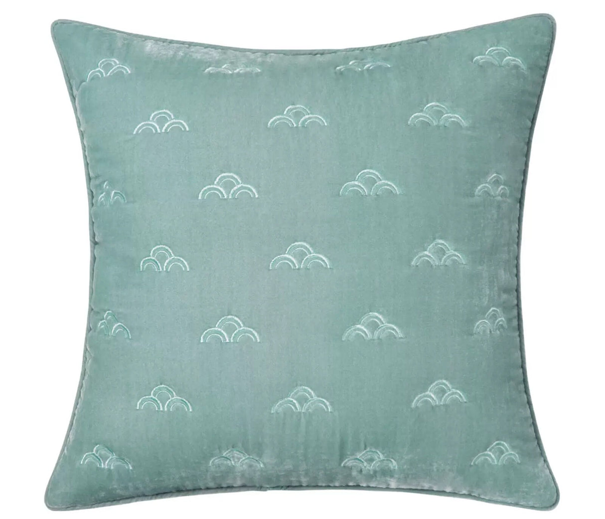 Peacock and peony Velour Embroidery Cushion, Cyan Embroidery Pillow Covers, Decorative Pillows, Housewarming gift