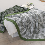 Floral Jacquard Blanket Throw Bed Cover Decor , Cotton Bamboo  Bed Throw Blanket, Housewarming gift.