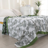 Floral Jacquard Blanket Throw Bed Cover Decor , Cotton Bamboo  Bed Throw Blanket, Housewarming gift.
