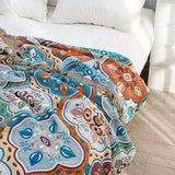 Bohemia Cotton Throw Bed Cover 100% cotton Muslin Woven Sofa Throw Home Decor, 59x79"Tassel Bed Throw Blanket, Housewarming gift.
