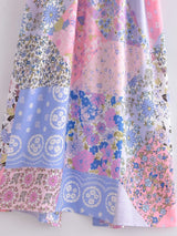 Cotton Kimono Boho Vintage Abstract Flowers Print Sashes Women Bohemian V Neck Batwing Sleeves happy short robe Kimono Jacket,gift for her