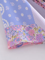 Cotton Kimono Boho Vintage Abstract Flowers Print Sashes Women Bohemian V Neck Batwing Sleeves happy short robe Kimono Jacket,gift for her