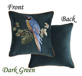 Velvet embroidery parrot embroidery cushion cover,Embroidery Pillow Covers, Available in two color,Decorative Pillows, Housewarming gift