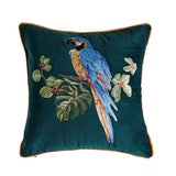 Velvet embroidery parrot embroidery cushion cover,Embroidery Pillow Covers, Available in two color,Decorative Pillows, Housewarming gift