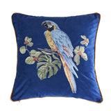 Velvet embroidery parrot embroidery cushion cover,Embroidery Pillow Covers, Available in two color,Decorative Pillows, Housewarming gift