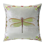 Luxury Velvet Flying Dragonfly Retro Inspired Pillow Cover,Embroidery Pillow Covers, Decorative Pillows, Housewarming gift