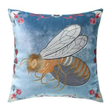 Luxury Velvet Flying wasp Retro Inspired Pillow Cover,Embroidery Pillow Covers, Decorative Pillows, Housewarming gift