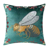 Luxury Velvet Flying wasp Retro Inspired Pillow Cover,Embroidery Pillow Covers, Decorative Pillows, Housewarming gift