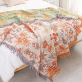 100% cotton Muslin Sofa Throw Decor, Cotton Throw Bed Cover Double-sided Bed Throw Blanket, Housewarming gift.