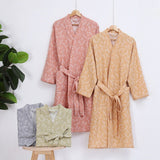 Double Layer Cotton Bathrobe Cotton Kimono Nightwear Couple Robe, Bathrobe for birthday gift &amp; anniversary gift,Housewarming gift.