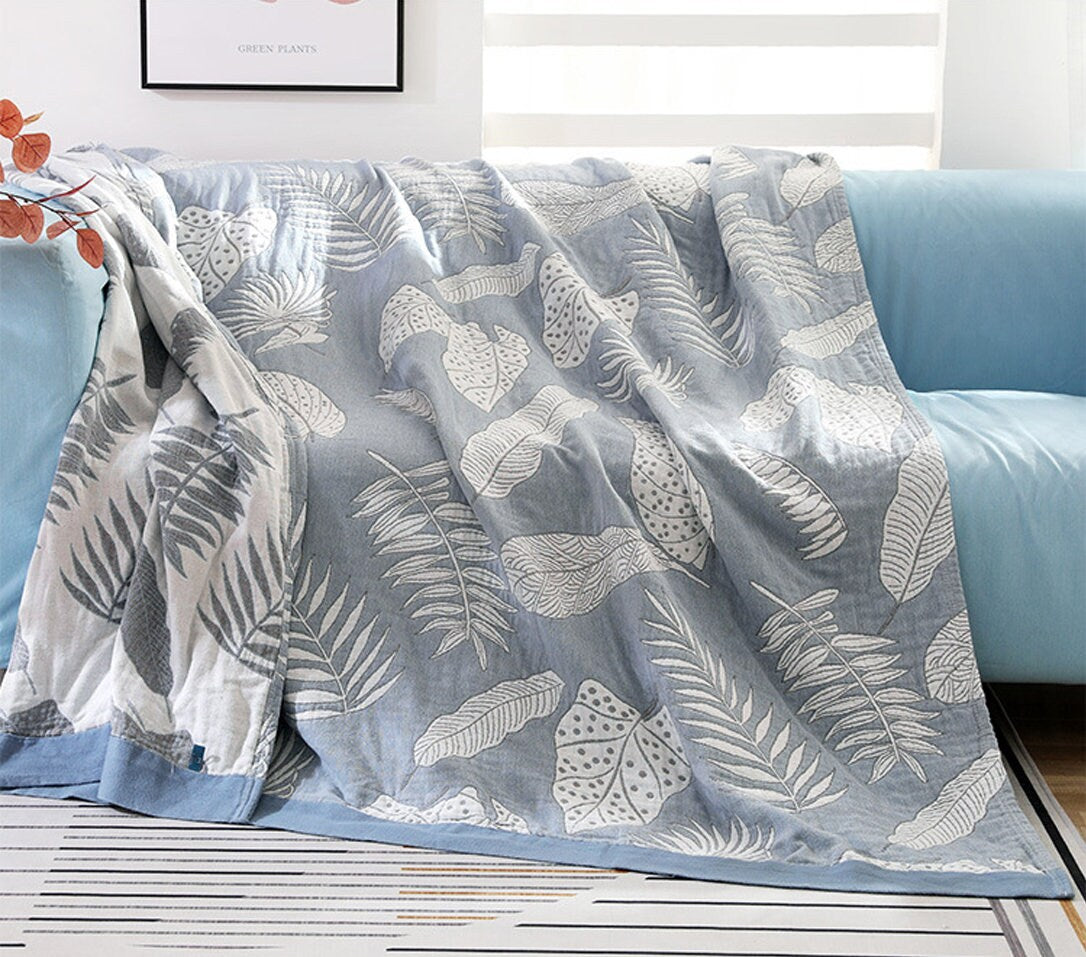 Cotton Bedcover Sofa Blanket, Double-sided use,Decorative Bed Woven Cotton Blanket Throw,Decorative blanket,Housewarming gift.