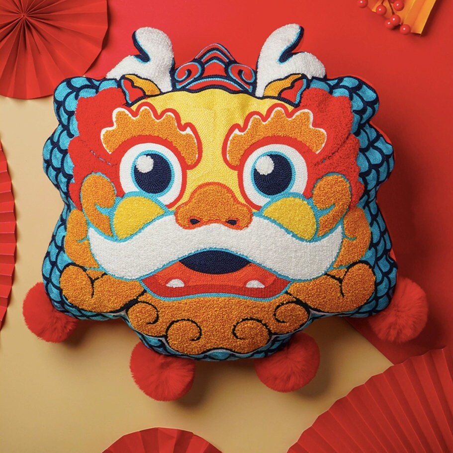 Embroidery Traditional Chinese Lucky Dragon Auspicious Dragon Pillows,Folk Art,Children's Gifts,Decorative Pillows, Housewarming gift