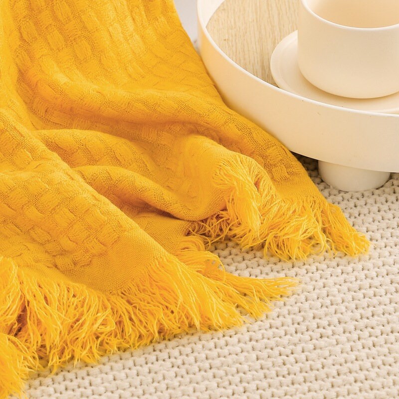 Knit Throw Blanket for Couch Sofa ChairGarden Throwing Home Decor,Soft Warm Cozy Light Weight for Spring Summer Fall 50''X60'', Travel Gift