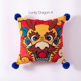 Embroidery Traditional Chinese Lucky Dragon Auspicious Dragon Pillow cover,Folk Art,Children's Gifts,Decorative pillows, Housewarming gift