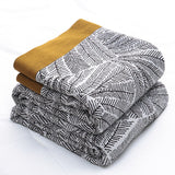 Long staple Cotton Throw Bed Cover 100% cotton Muslin Sofa Throw Decor, Double-sided Bed Throw Blanket, 230x250cm / 90x98"Housewarming gift.