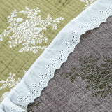 Cotton Ruffled Throw Bed Cover 100% cotton Muslin Sofa Throw Decor, Double-sided Bed Throw Blanket, 200x230cm/79x90",Housewarming gift.