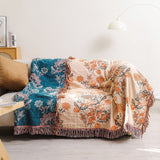 Cotton Blanket Tassels Double-sided Woven Home Decor Bedding,Cozy Nap Throw Blanket,Tassels Throw,200x230cm(79x90"),Housewarming gift.