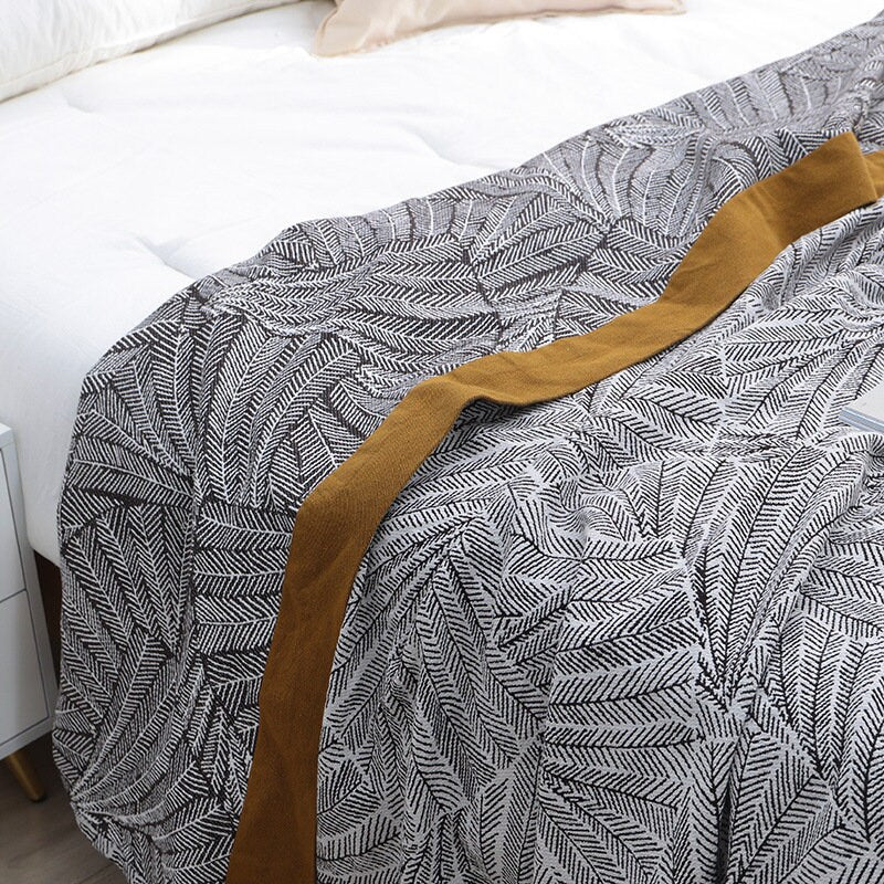 Long staple Cotton Throw Bed Cover 100% cotton Muslin Sofa Throw Decor, Double-sided Bed Throw Blanket, 230x250cm / 90x98"Housewarming gift.