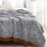 Long staple Cotton Throw Bed Cover 100% cotton Muslin Sofa Throw Decor, Double-sided Bed Throw Blanket, 230x250cm / 90x98"Housewarming gift.