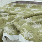 Cotton Ruffled Throw Bed Cover 100% cotton Muslin Sofa Throw Decor, Double-sided Bed Throw Blanket, 200x230cm/79x90",Housewarming gift.