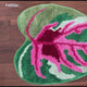 Leaf Shaped Bath Mat – Tropical Pink and Green Rug for Bathroom, Bedroom, Entryway