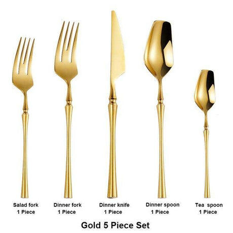 Antique Gold & Rosegold Mirror Finish Cutlery Set