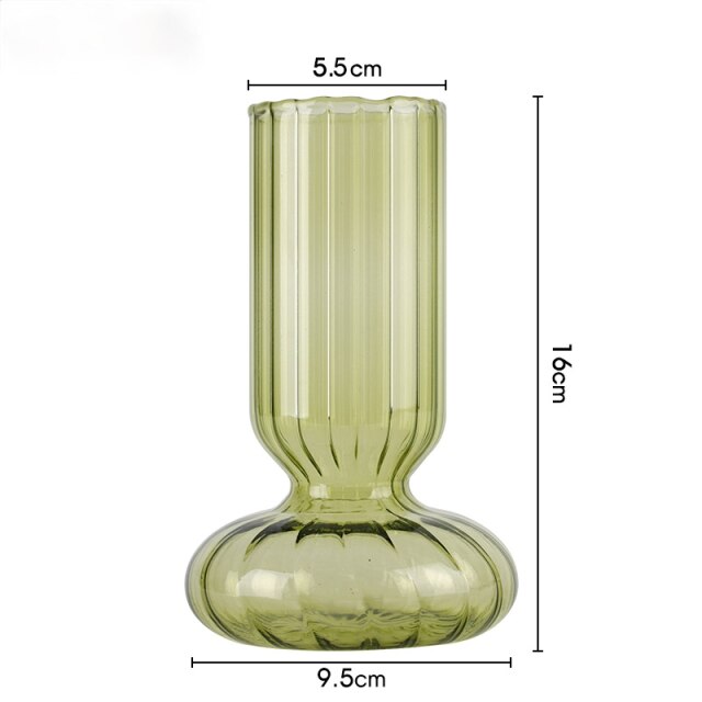 Glass Striped Cylinder Vase