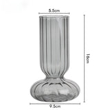 Glass Striped Cylinder Vase