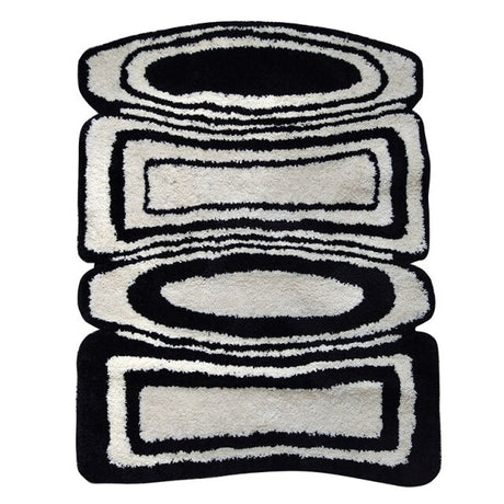 Abstract Oval & Square Line Rug