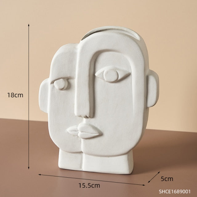 Ceramic Facial Figure Vase