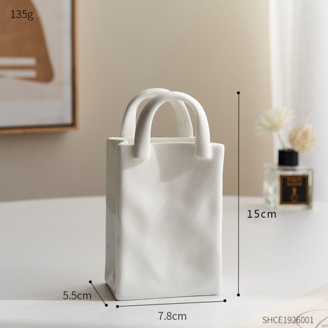 Paper Bag Ceramic Vase